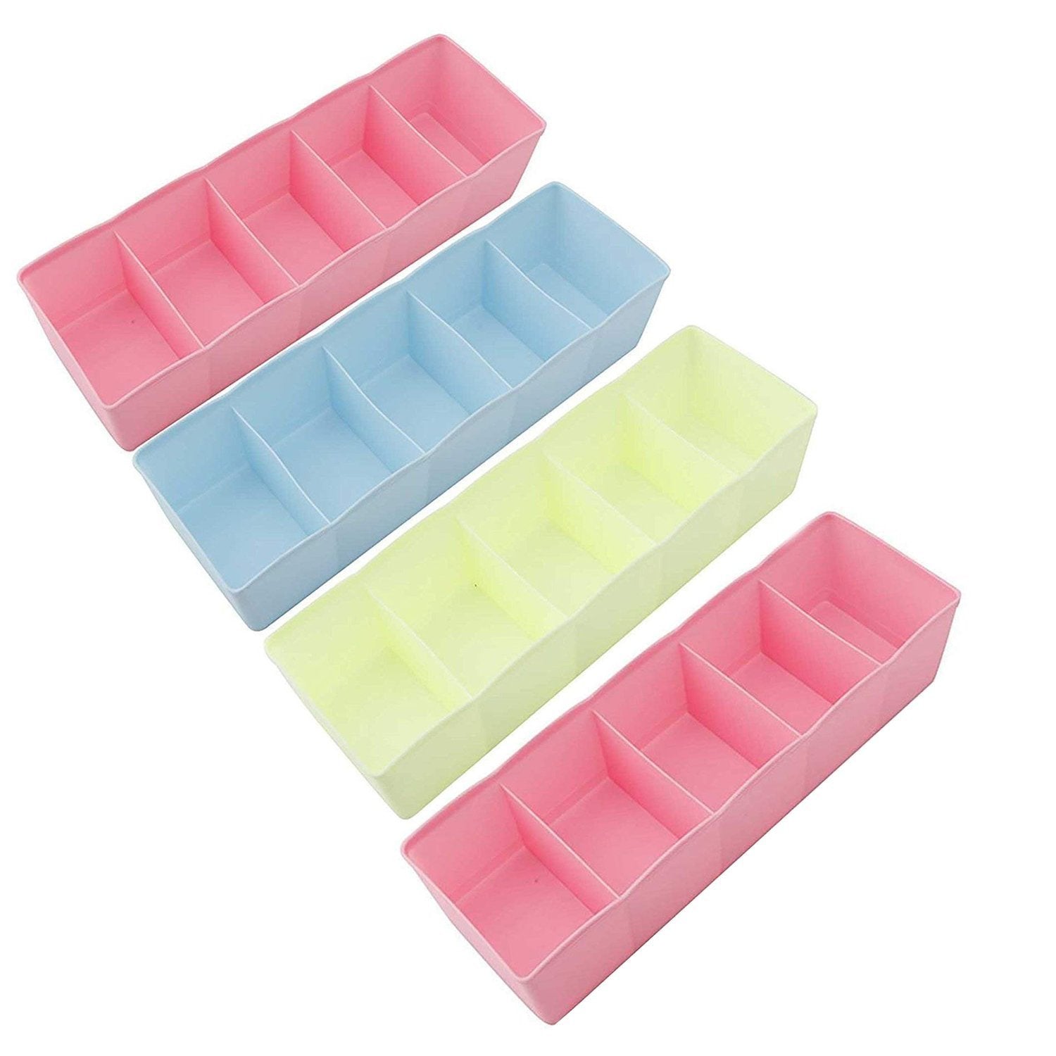 0236 5-Compartments Socks/Handkerchief/Underwear Storage Box Socks Drawer Closet Organizer Storage Boxes (pack of 4) - SkyShopy 0236 5-Compartments Socks/Handkerchief/Underwear Storage Box Socks Drawer Closet Organizer Storage Boxes (pack of 4) - SkyShopy